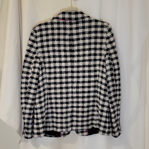Talbots Women's Black and White Checkered Jacket - Picture 10 of 14